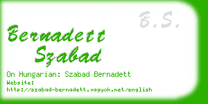 bernadett szabad business card